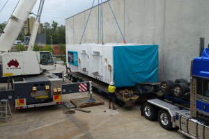 Triple Lock chamber being loaded onto transport for the trip to the New Royal Adelaide Hospital 