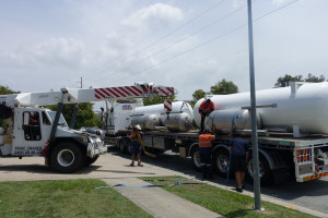 Air Receivers and Deluge tanks for the New Royal Adelaide Hospital facility being loaded for transport