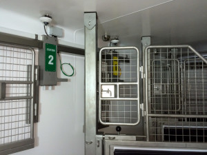 Close up of the hood oxygen delivery stations in the SLEQ Equine Hyperbaric chamber